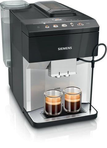 Siemens EQ.500 Classic - Daglicht zilver piano black - TP515R01 met €59 gratis koffie