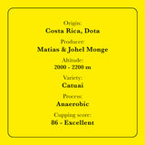Specificaties Hacienda San Isidro Specialty Coffee