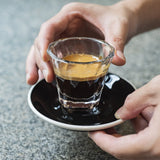 Twisted espresso glas en schoteltje Mister Barish en Loveramics