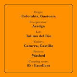Specificaties Tolima del Rio Specialty Coffee